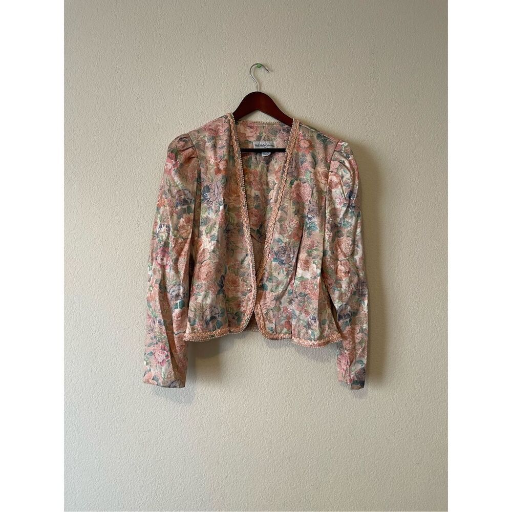 Jonathan Tait Nah Nah Collection Vintage Floral Pearl Blazer tapestry print 13/1